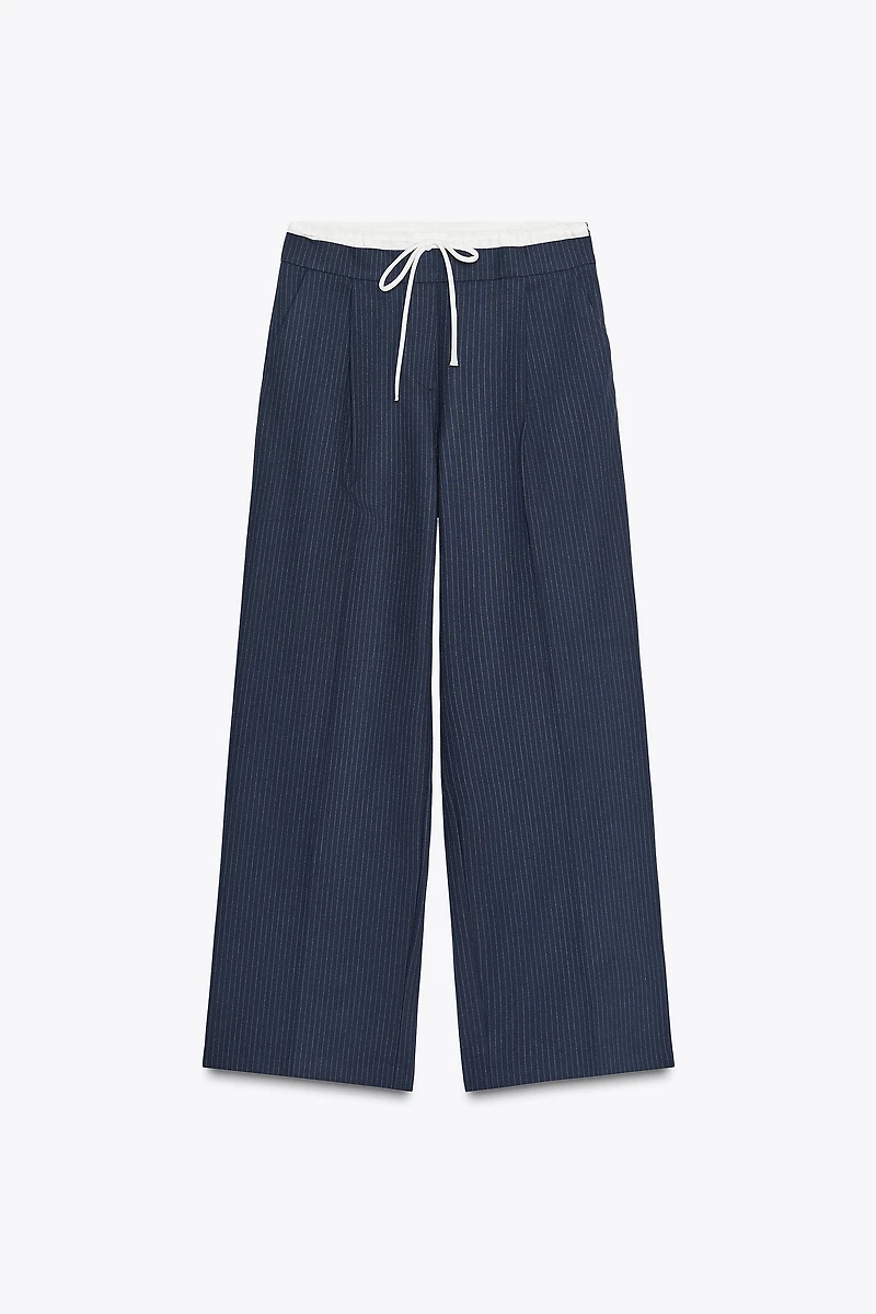 PANTALON LARGE À DOUBLE TAILLE