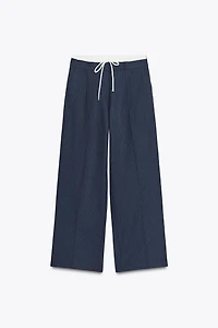 PANTALON LARGE À DOUBLE TAILLE