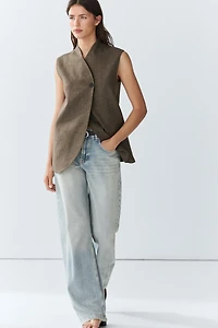 Linen melange waistcoat