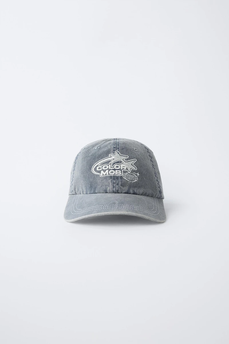 EMBROIDERED WASHED EFFECT CAP