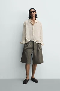 WRINKLE EFFECT PLAID JACQUARD POLO SHIRT