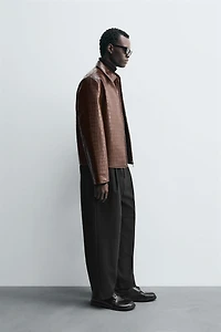 EMBOSSED FAUX LEATHER JACKET