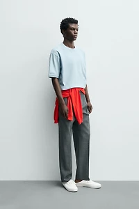 REGULAR FIT PIQUÉ TEXTURED SWEATSHIRT