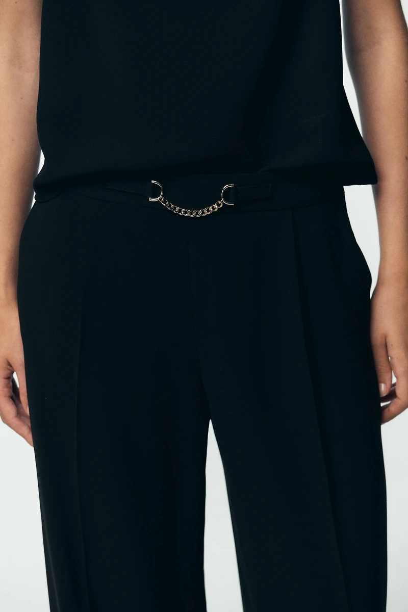 CHAIN WIDE LEG PANTS