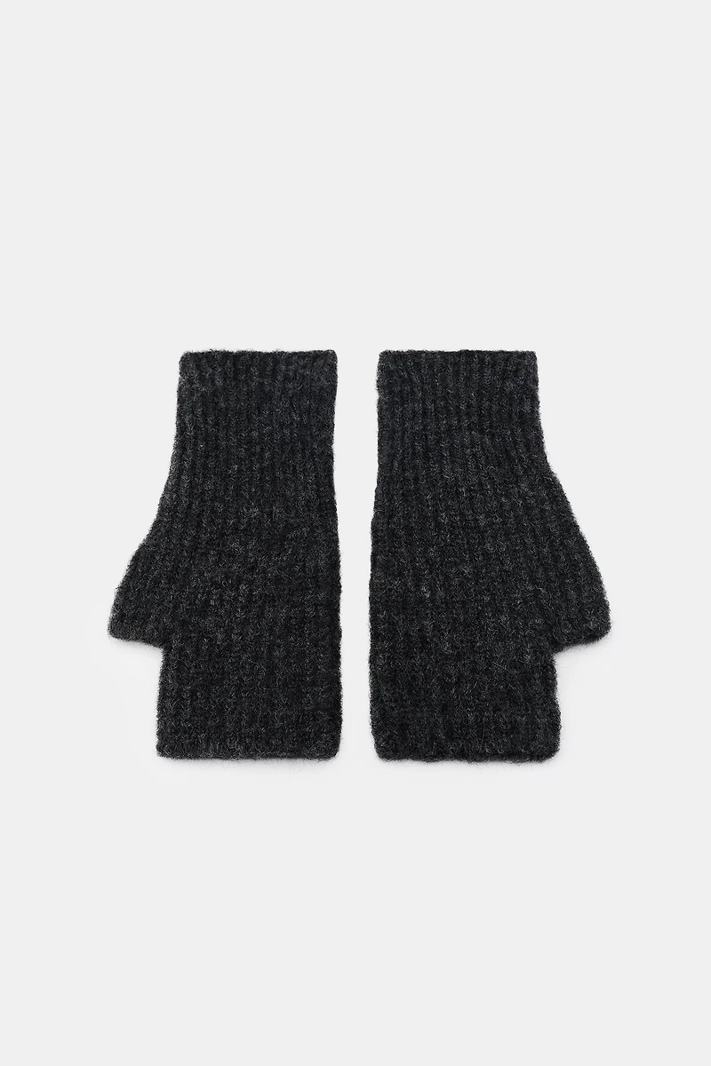 SHORT KNIT MITTENS
