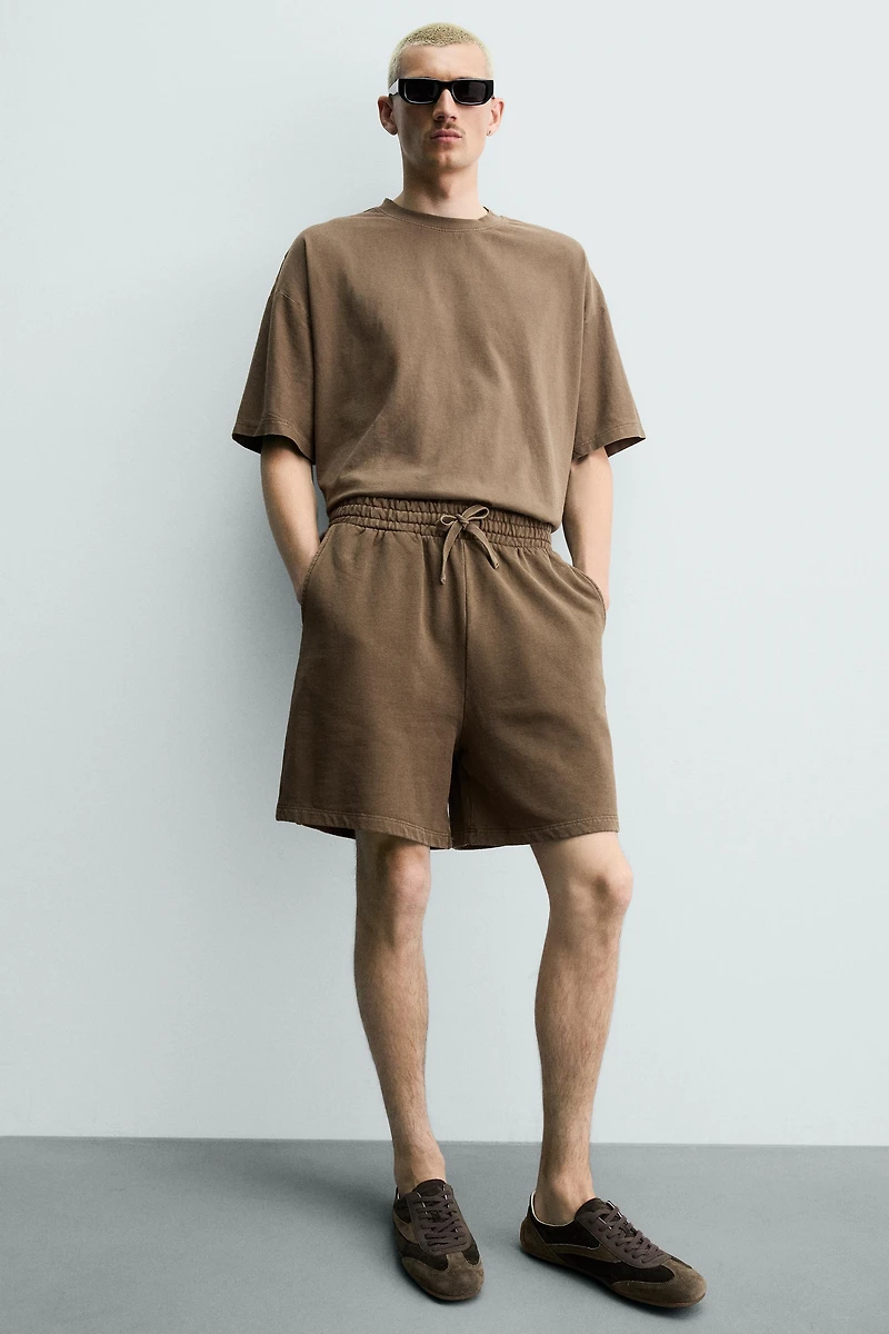 BASIC WASHED JOGGER SHORTS