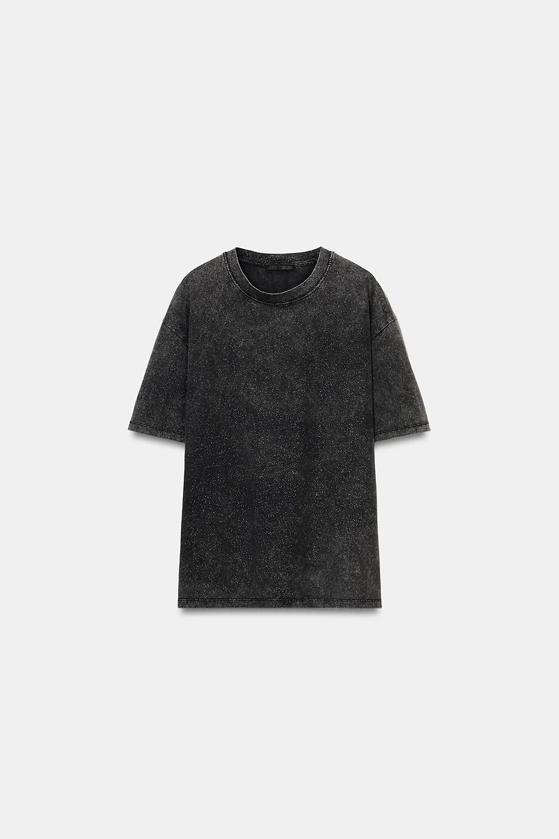 WASHED EFFECT SPARKLY T-SHIRT