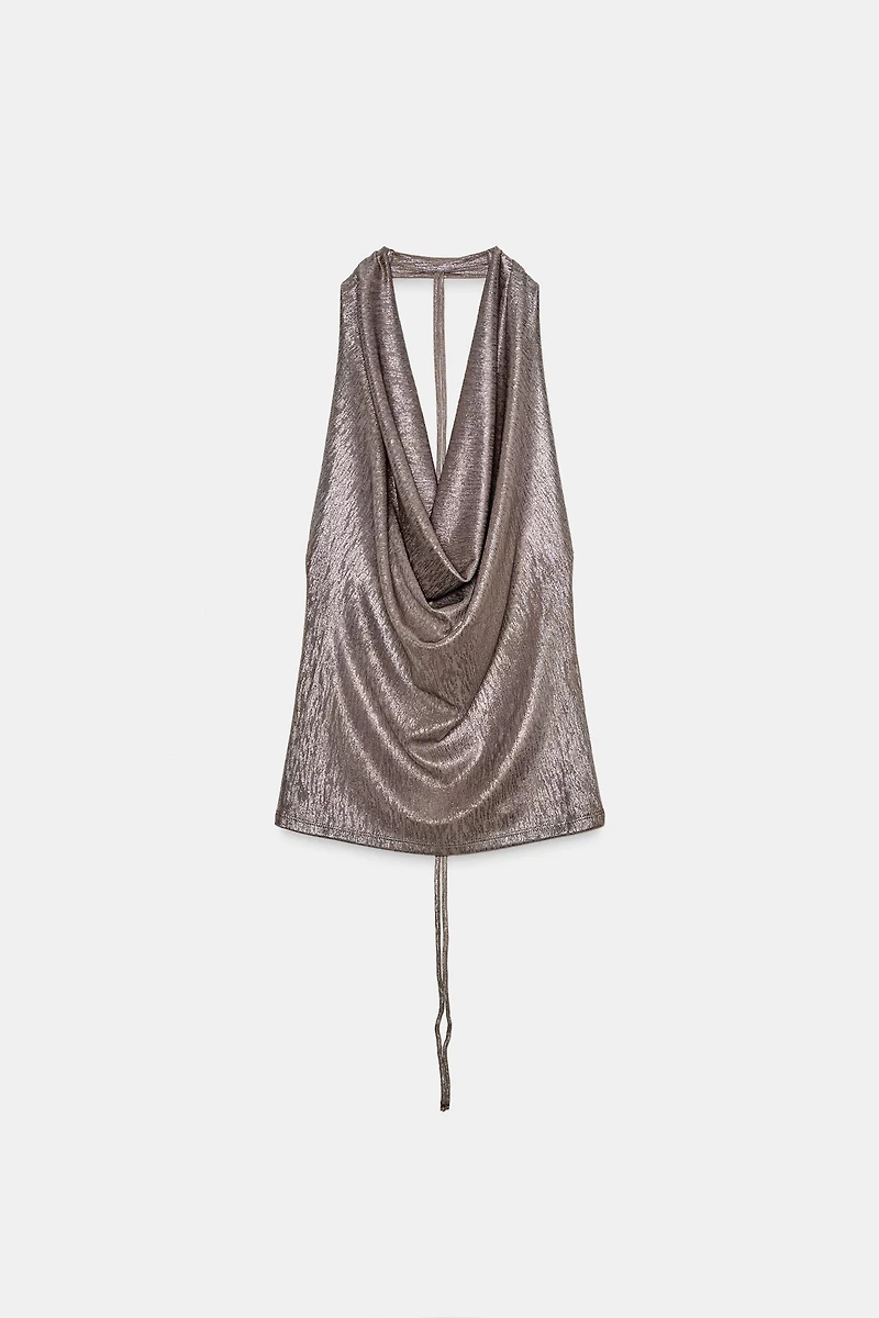 DRAPED HALTER TOP