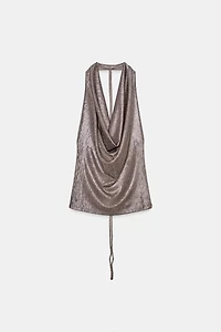 DRAPED HALTER TOP