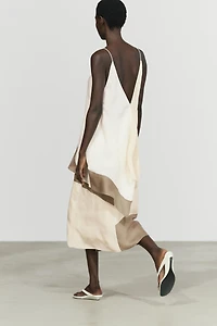 Flowing patchwork midi skirt