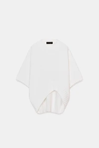 ASYMMETRIC HEM SHORT SLEEVE KNIT JUMPER