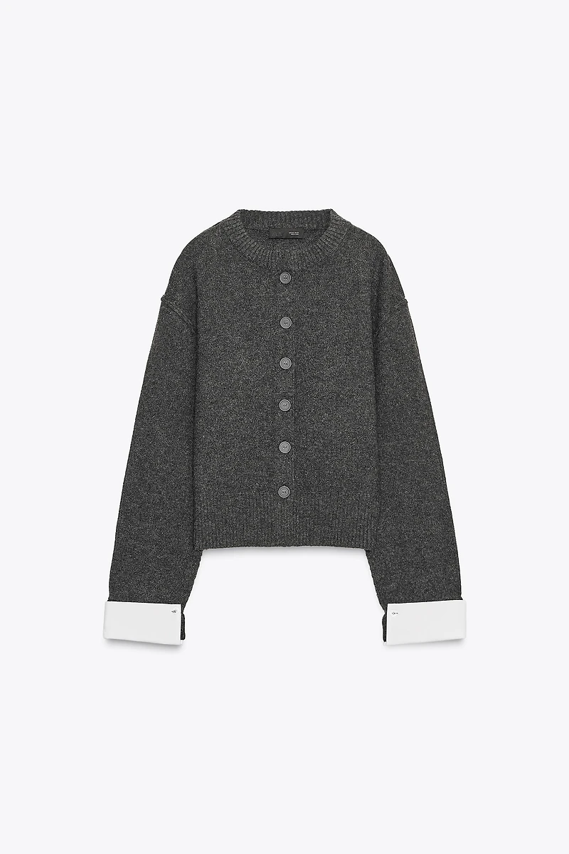 COMBINATION KNIT CARDIGAN
