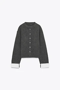 COMBINATION KNIT CARDIGAN
