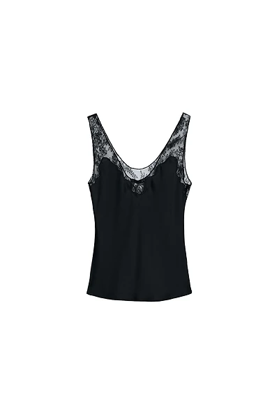 SATIN EFFECT LACE TOP ZW COLLECTION