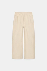 STRIPED LINEN-BLEND ZW COLLECTION PANTS