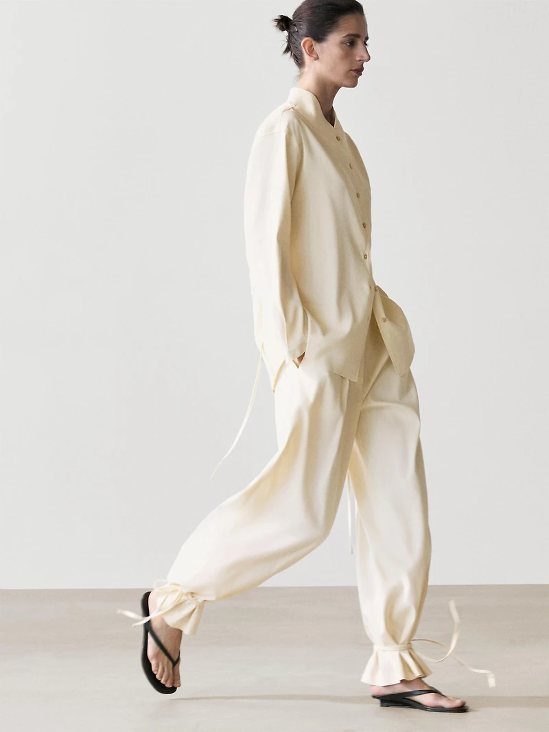 Flowing overshirt with collar detail