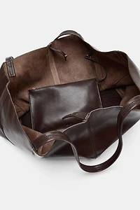 LEATHER MAXI SHOPPER BAG