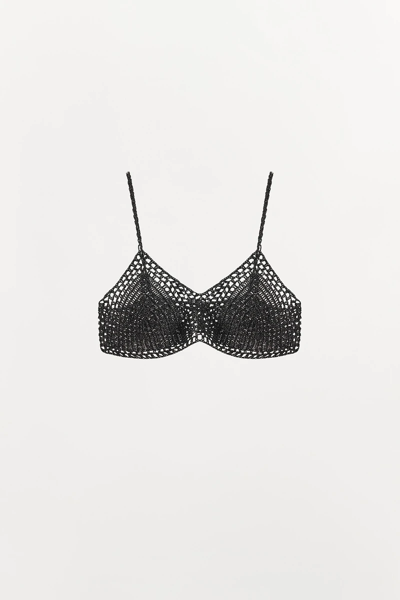 METALLIC THREAD CROCHET BRALETTE