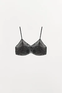 METALLIC THREAD CROCHET BRALETTE