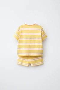 ENSEMBLE T-SHIRT ET BERMUDA À RAYURES