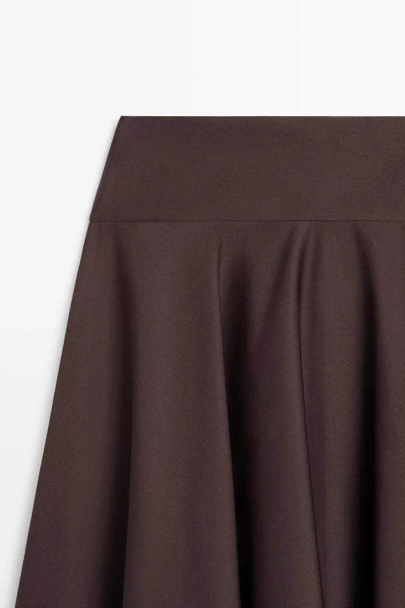 Flounce midi skirt with yoke detail