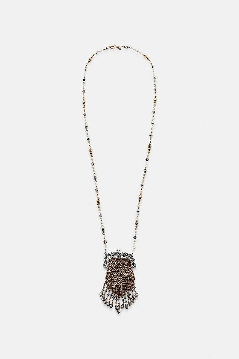COMBINED JEWELED BAG NECKLACE
