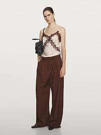 Wide-leg trousers with double dart