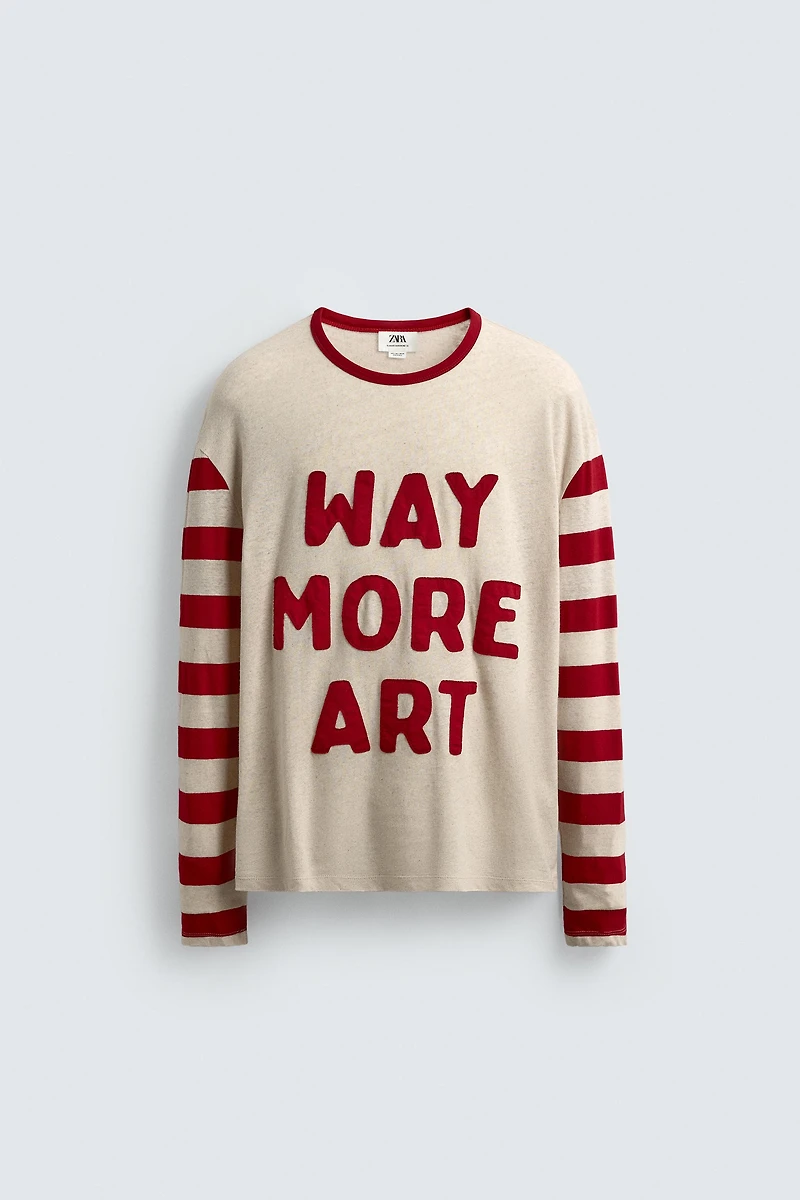 STRIPED COMBINATION T-SHIRT