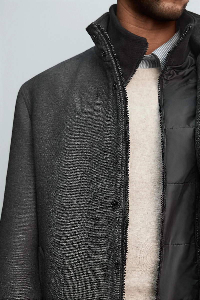 REMOVABLE COLLAR COAT