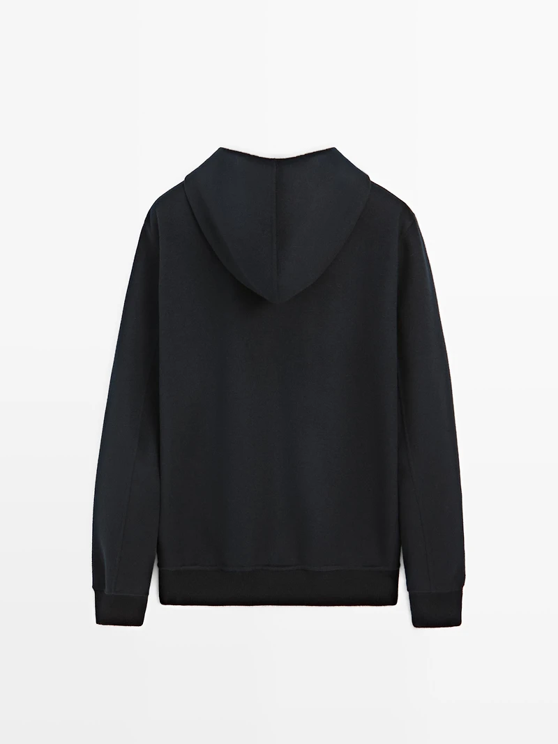 Veste à capuche en laine mélangée