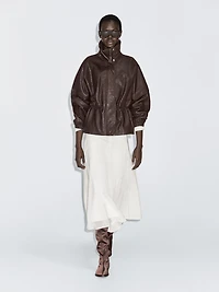 Nappa leather jacket with grainy finish