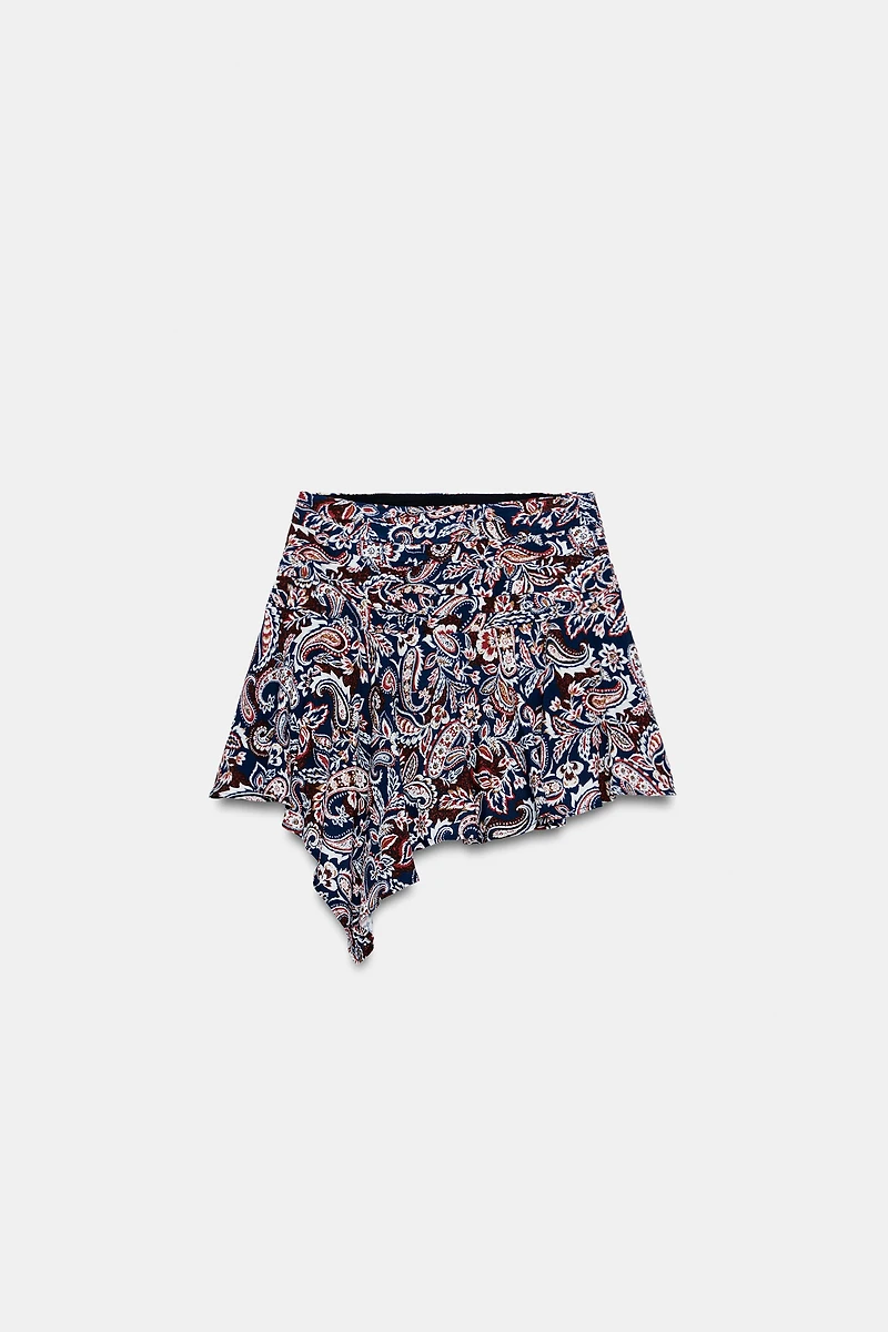 ASYMMETRIC PRINTED SKORT