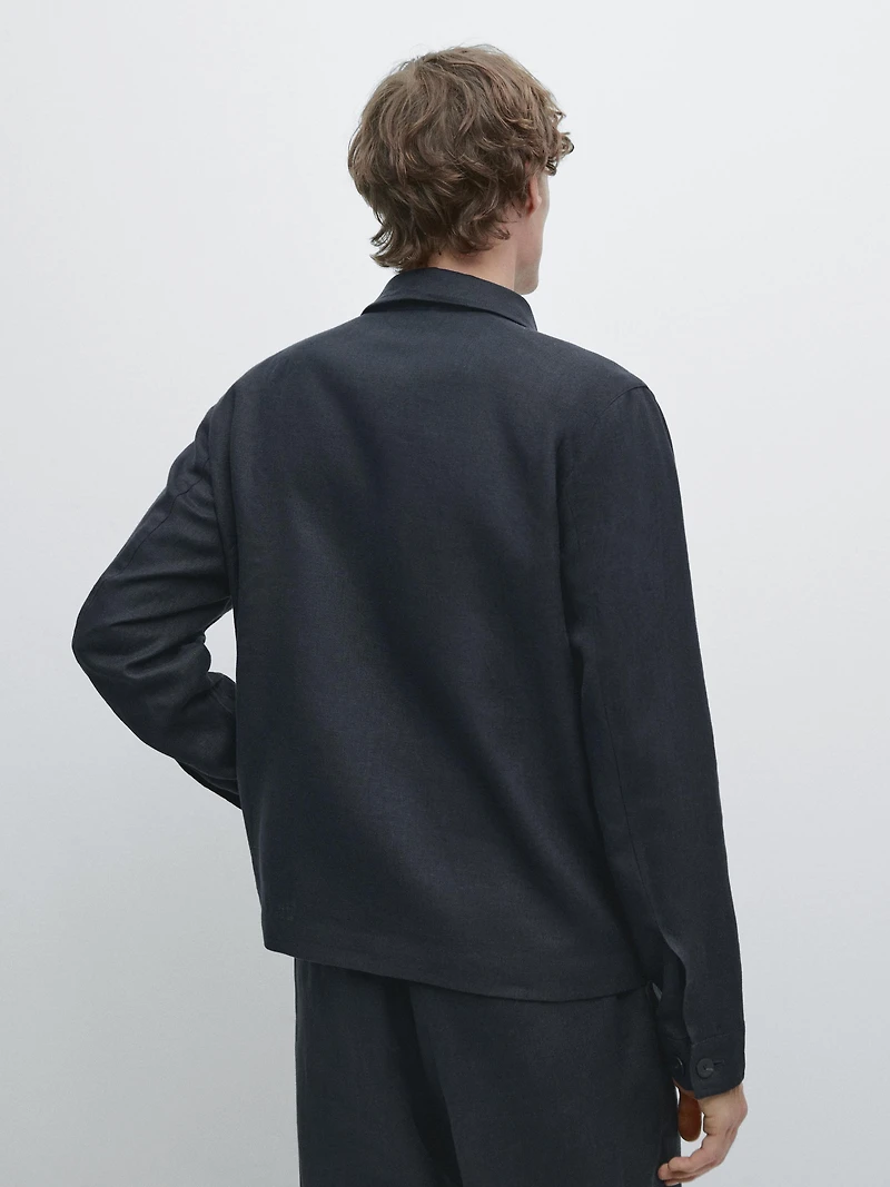 Cropped linen jacket