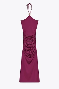 ROBE POLYAMIDE HALTER SOLEIL