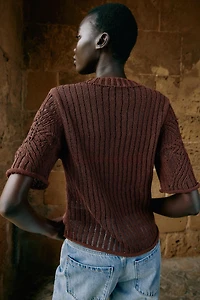 SHORT SLEEVE KNIT JUMPER