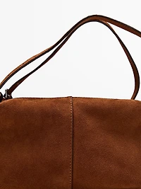 Split leather mini satchel bag