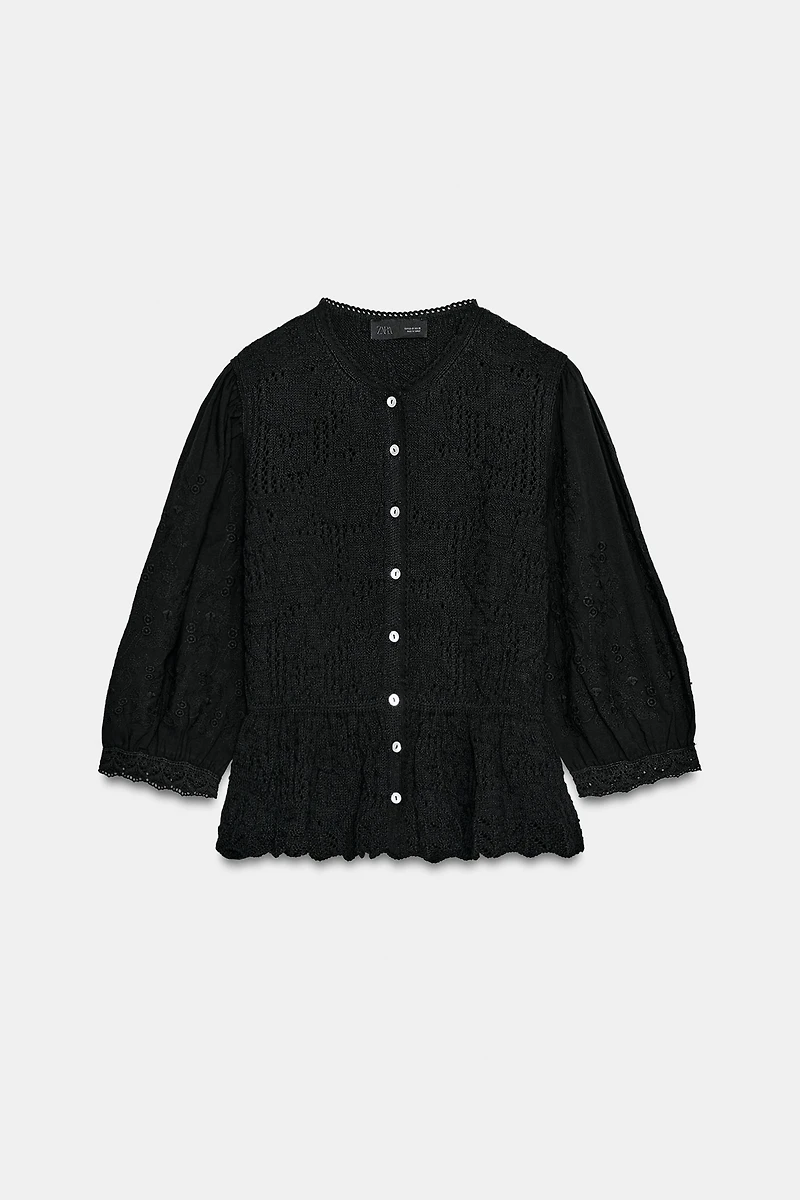ROMANTIC COMBINATION KNIT JACKET