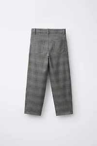 WARM PLAID BARREL PANTS