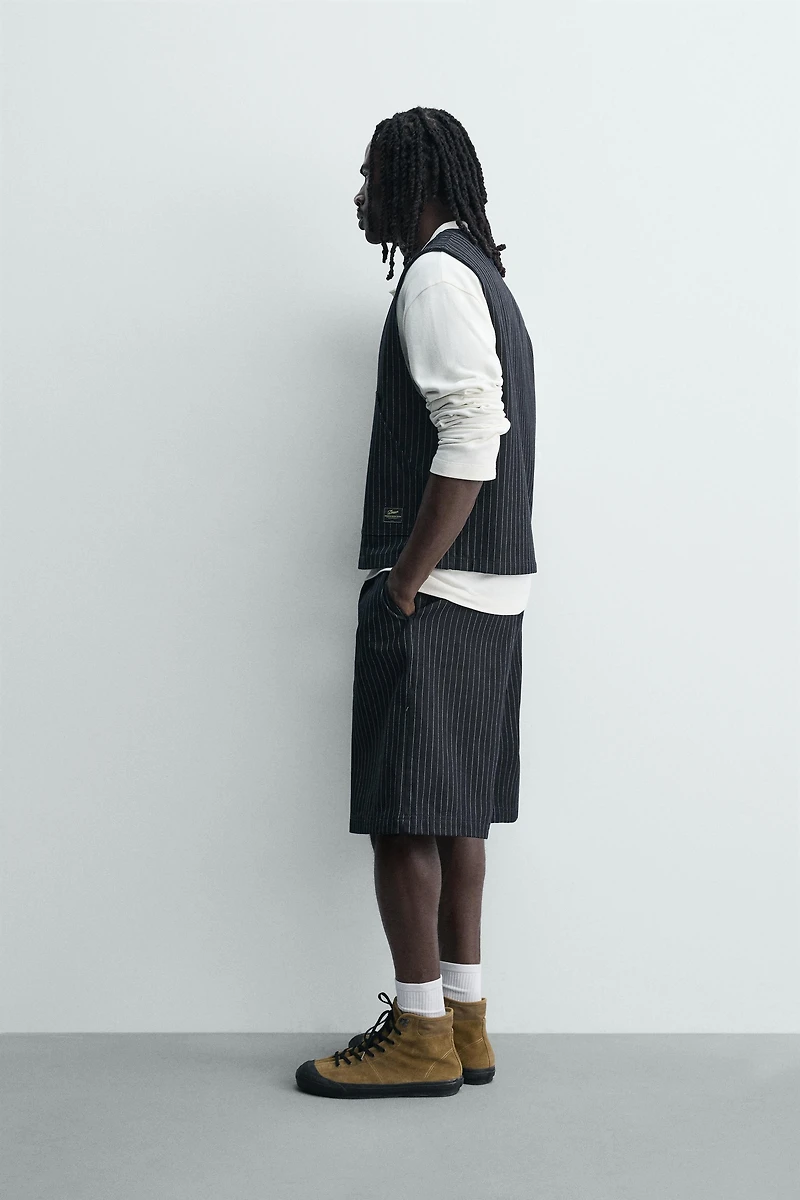 PINSTRIPE DENIM VEST