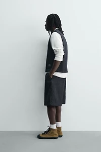 PINSTRIPE DENIM VEST