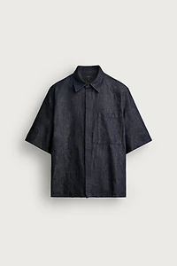 CHEMISE DENIM COUPE BOXY COTON ET LIN