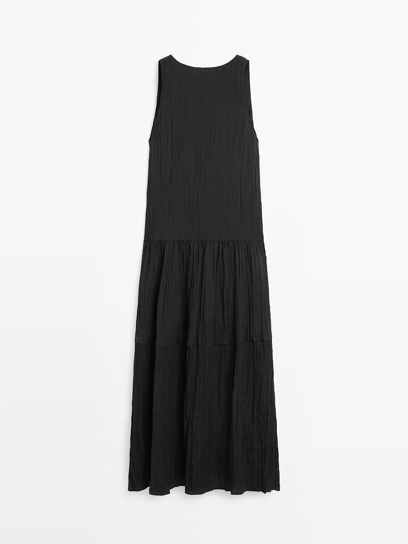 Flowing pleated midi dress
