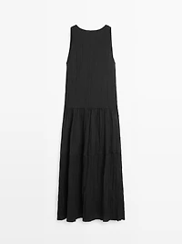 Flowing pleated midi dress