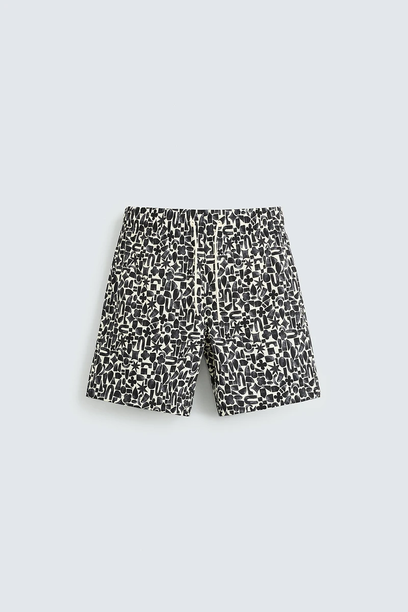 GEOMETRIC PRINT LONG SWIMSUIT