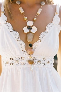 CROCHET & BEADED MIXED TOP