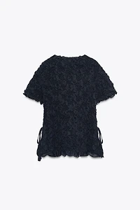 TEXTURED KNIT TIE TOP