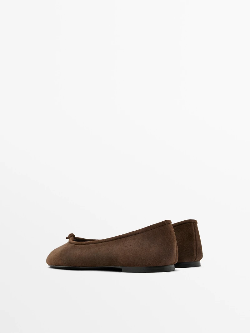 Ballerine en cuir à nœud