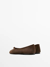 Ballerine en cuir à nœud