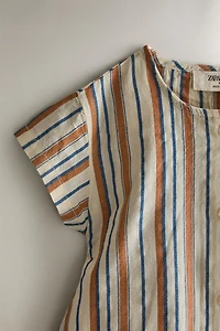 BABY STRIPED FOOTED ROMPER