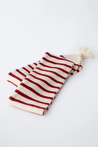 KNIT STRIPED SCARF WITH WOOL